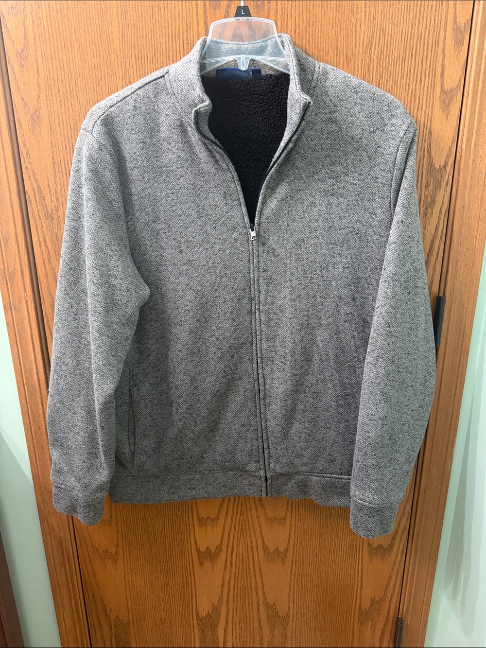 Apt. 9 Men's Heather Gray Full-Zip Sherpa-Lined Sweater